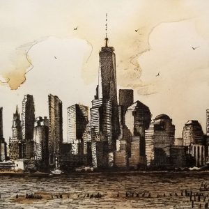 MANHATTAN VIEW FROM HOBOKEN - Size: 7 x 5 inches.